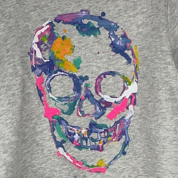 Junk Food Splash Paint Skull Jumper - Picture 2 of 6